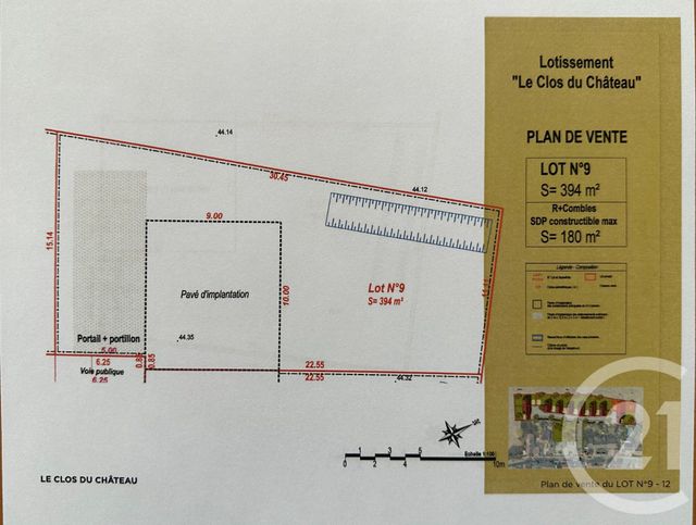 terrain à vendre - 394.0 m2 - LESCHES - 77 - ILE-DE-FRANCE - Century 21 Orquéra Immobilier