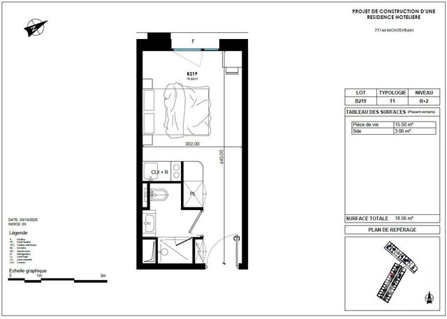 Appartement Studio à vendre - 1 pièce - 18.56 m2 - MONTEVRAIN - 77 - ILE-DE-FRANCE - Century 21 Orquéra Immobilier